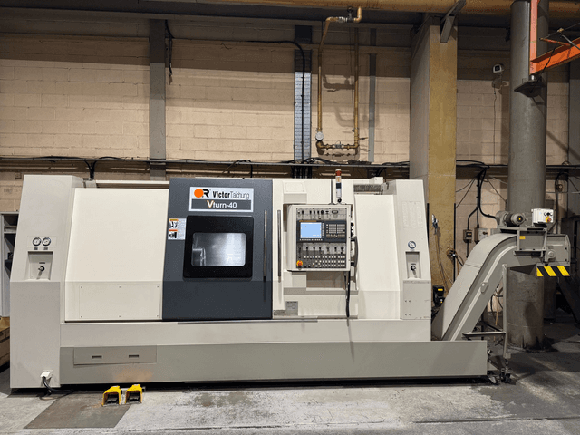 VICTOR VTURN V40/125 CNC Lathe with Fanuc 0i-TF Control. Year 2018