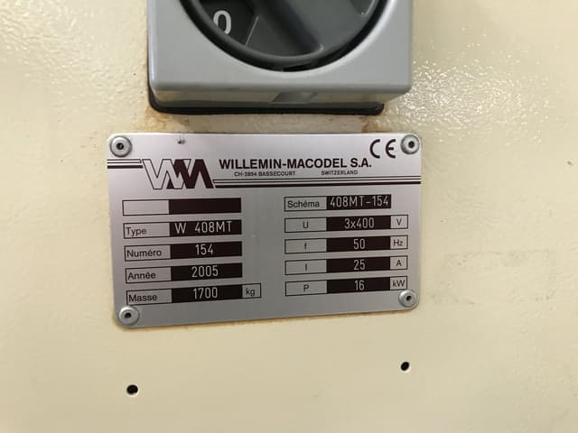 MACHINING CENTRE WILLEMIN-MACODEL W-408 MT