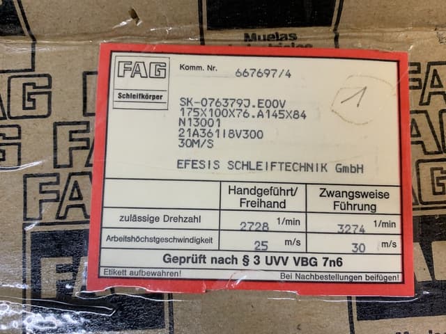 GRINDING WHEEL FAG EFESIS Ø 175X100X76